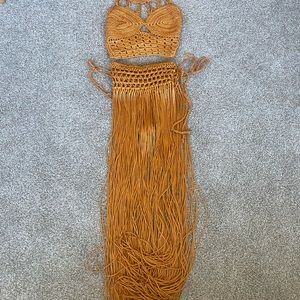 Handmade Crochet Halter Bikini Set in Mustard